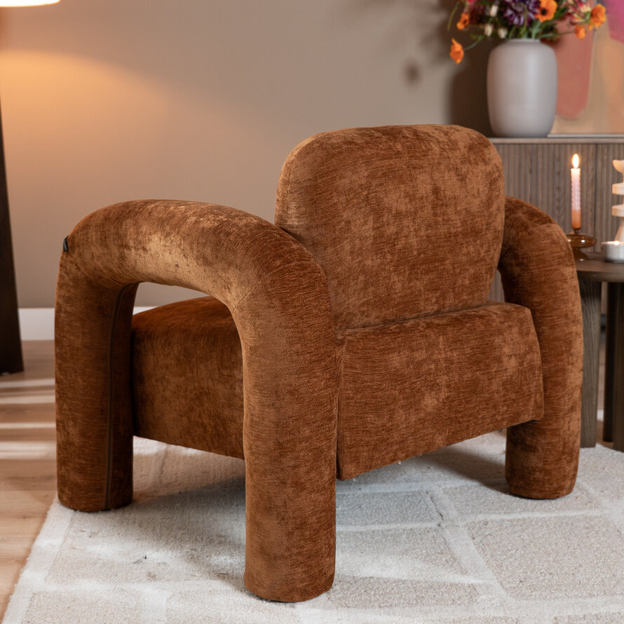 Fauteuil Tess velvet oker