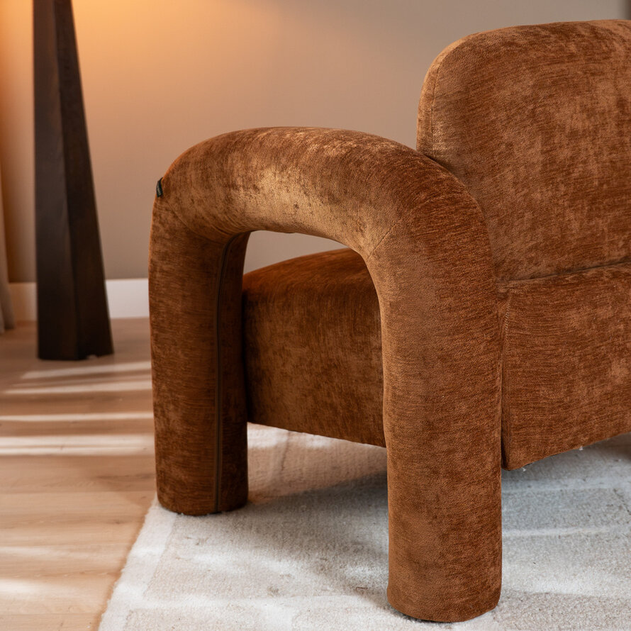 Fauteuil Tess velvet oker