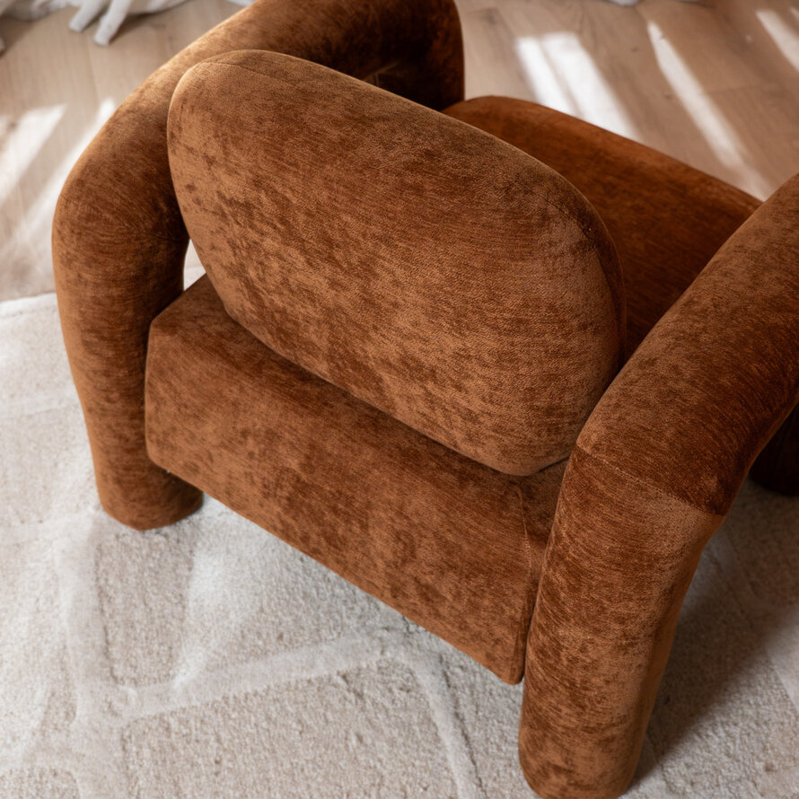 Fauteuil Tess velvet oker