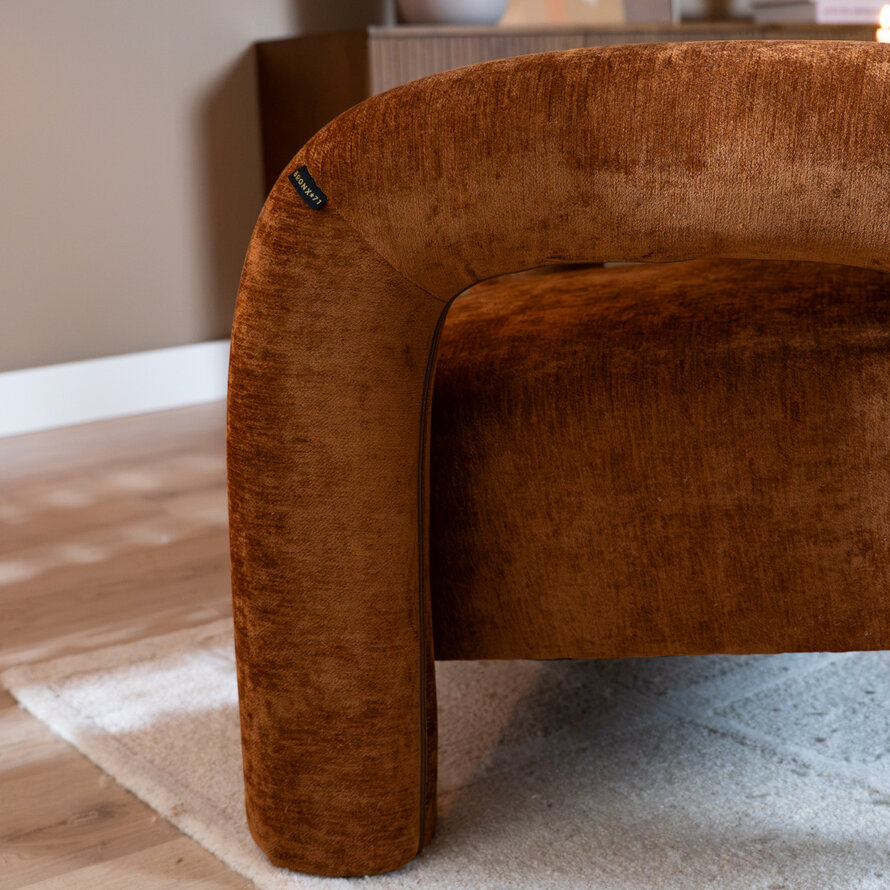 Fauteuil Tess velvet oker