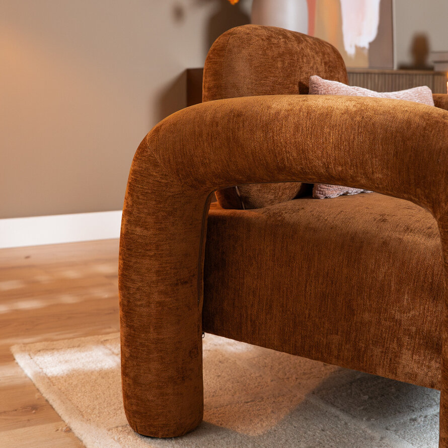 Fauteuil Tess velvet oker