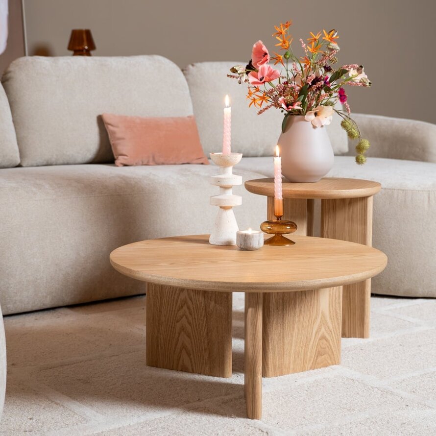 Bijzettafel Aya ø40 cm blank eiken