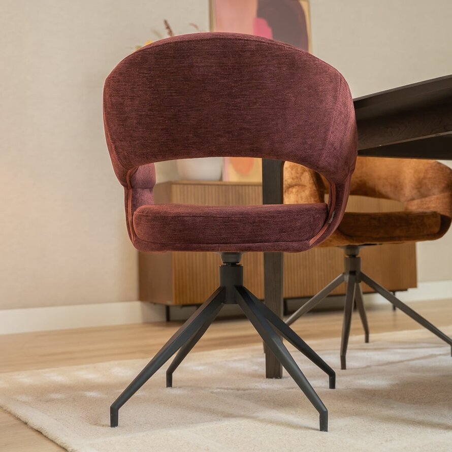 Stoel Suzie draaibaar velvet paars