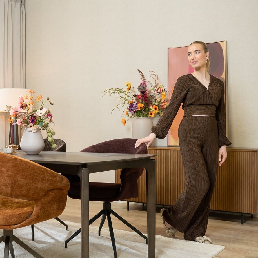 Stoel Suzie draaibaar velvet paars