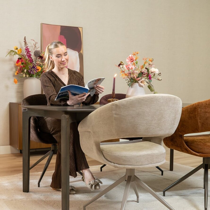 Stoel Suzie draaibaar velvet bruin