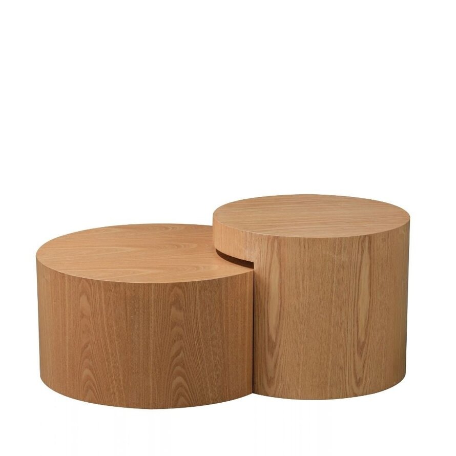 Salontafel set Ontario Ø55 en Ø80 cm blank eiken