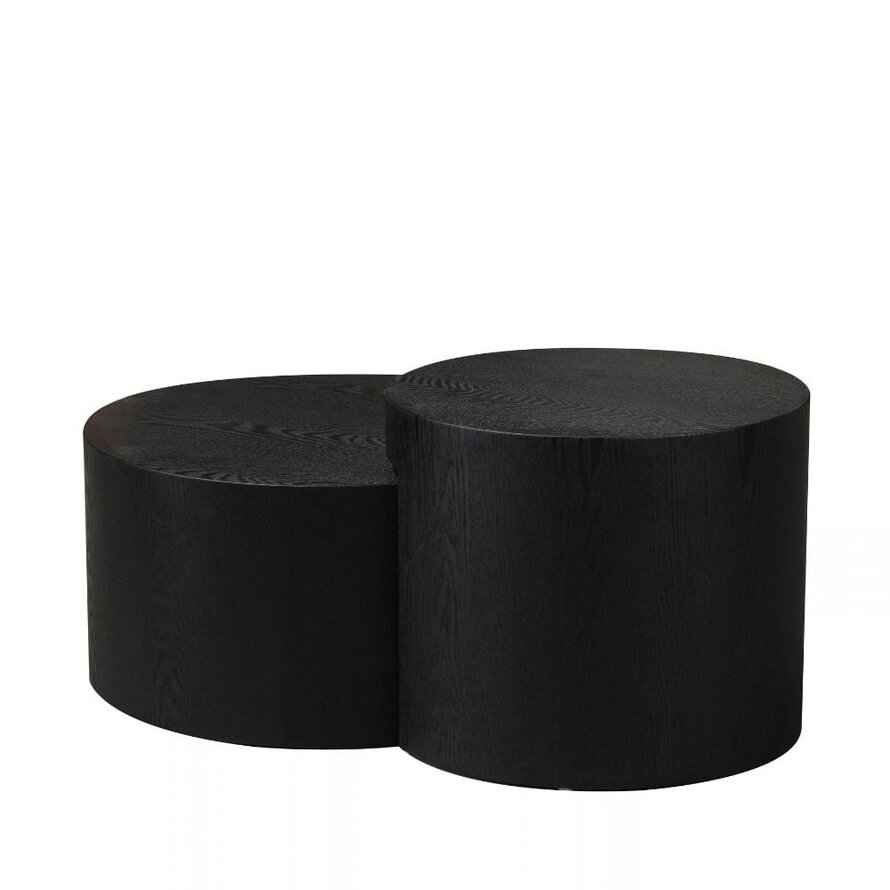 Salontafel set Ontario Ø55 en Ø80 cm zwart