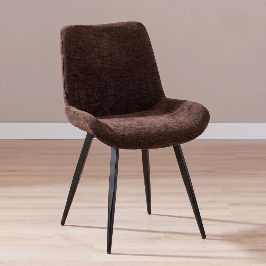 Stoel Vic velvet bruin
