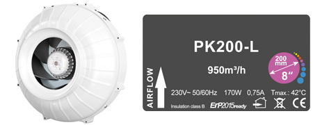 Prima Klima Prima Klima Rohrventilator 200mm 950m3/h