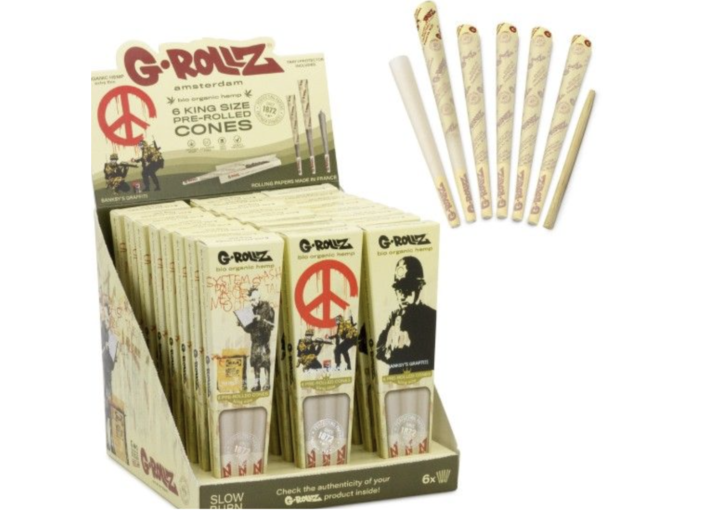 G-Rollz Prerolled Cones Organic BANKSY King Size 6er