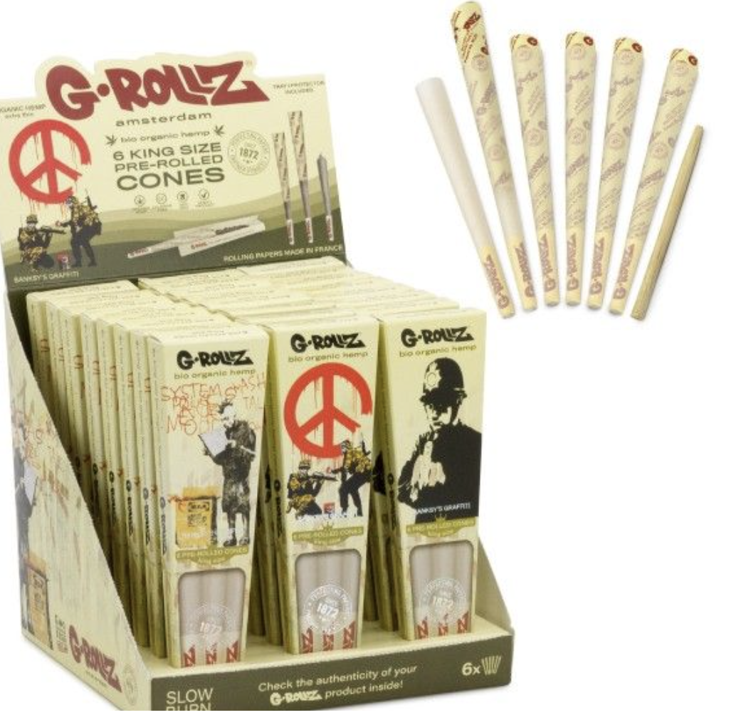 G-Rollz Prerolled Cones Organic BANKSY King Size 6er