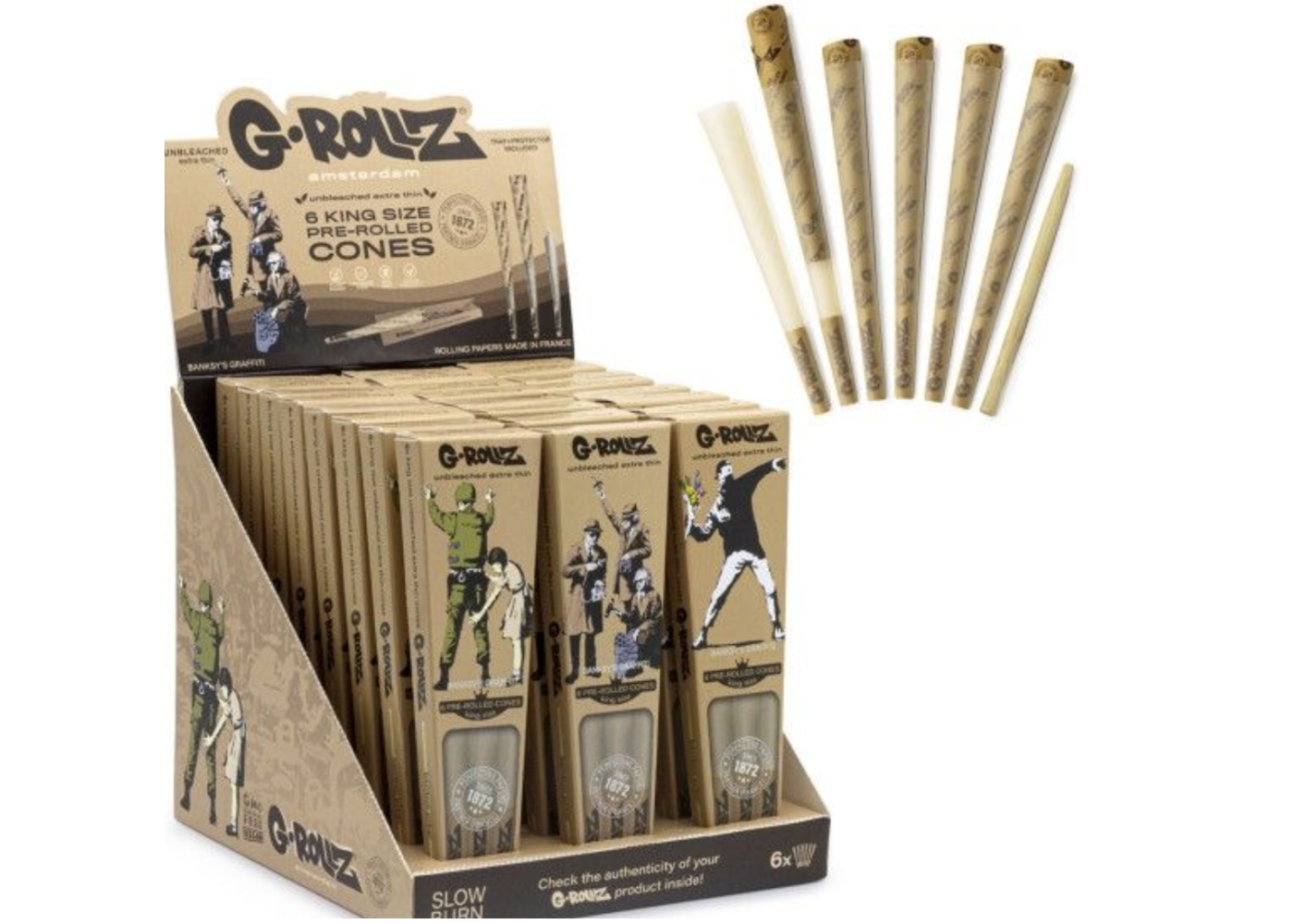 G-Rollz  Prerolled Cones Bamboo  BANKSY King Size 6er