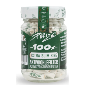Purize Purize Aktivkohlefilter  Xtra Slim  im Glas WHITE (100 Stk,)