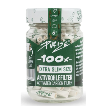 Purize Purize Aktivkohlefilter  Xtra Slim  im Glas WHITE (100 Stk,)
