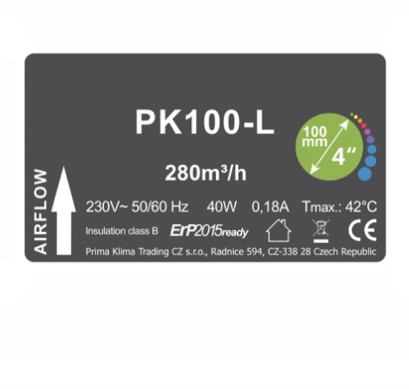 Prima Klima PK 100mm MES 280m3/h