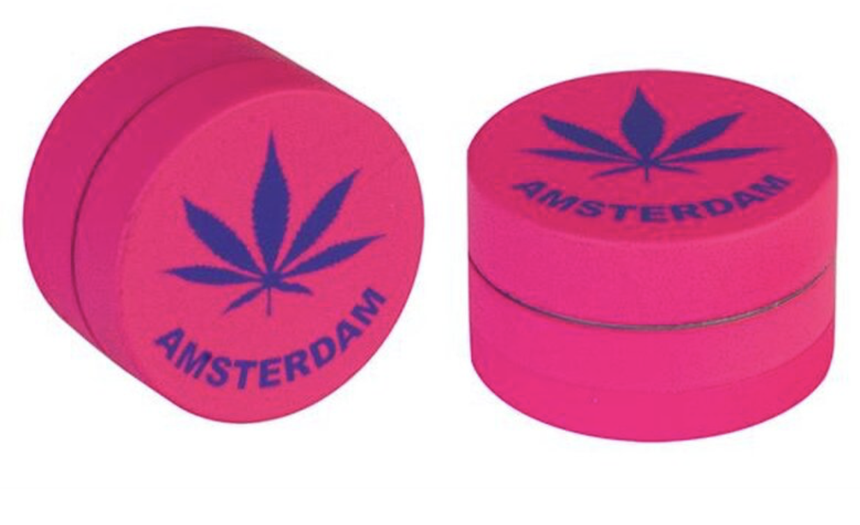 Grinder Alu Pink Hemp Leaf 3-tlg.