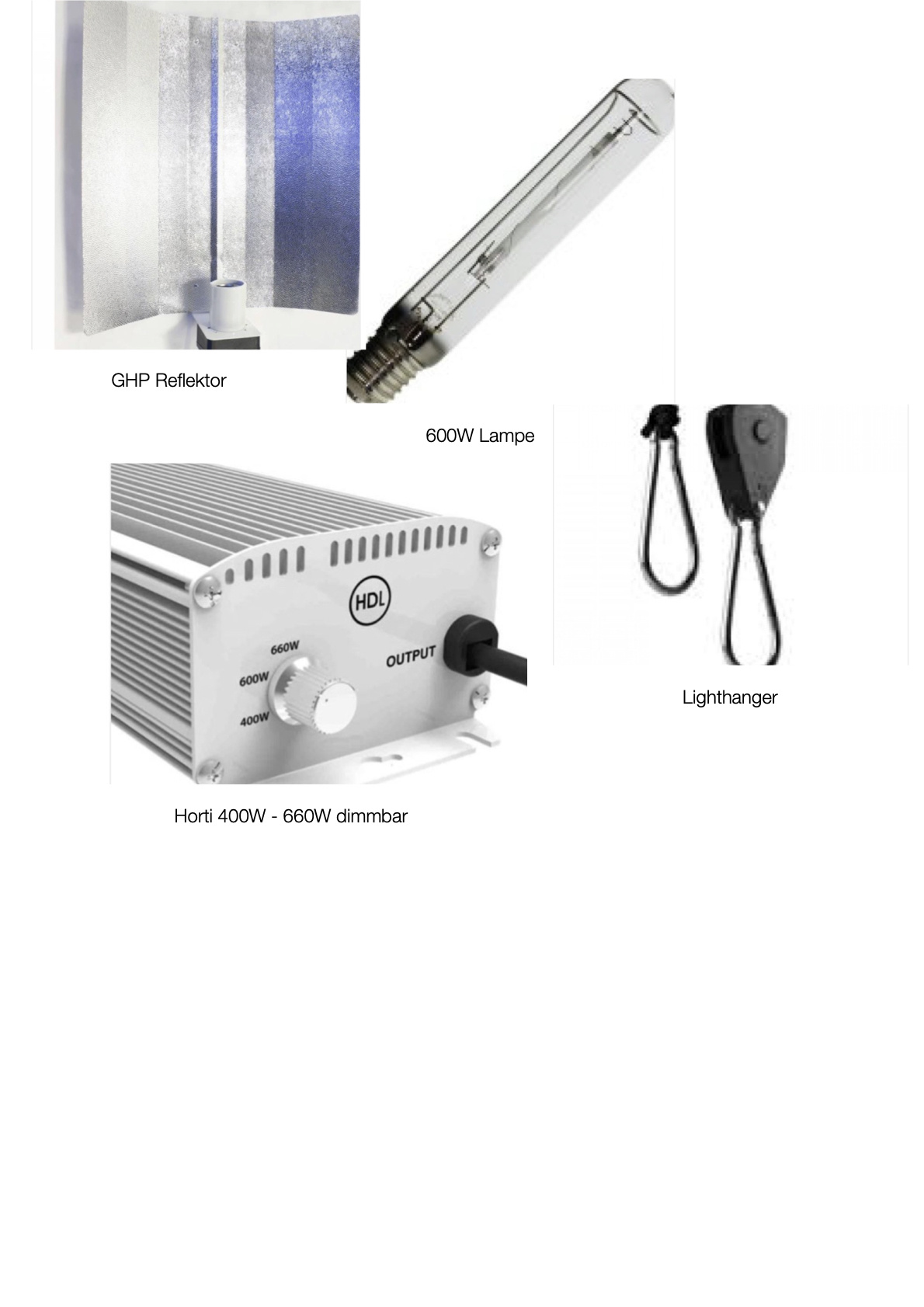 Lampenset 600W Budget