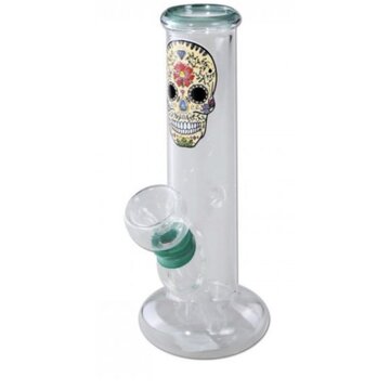  Mini Glasbong Skull grün