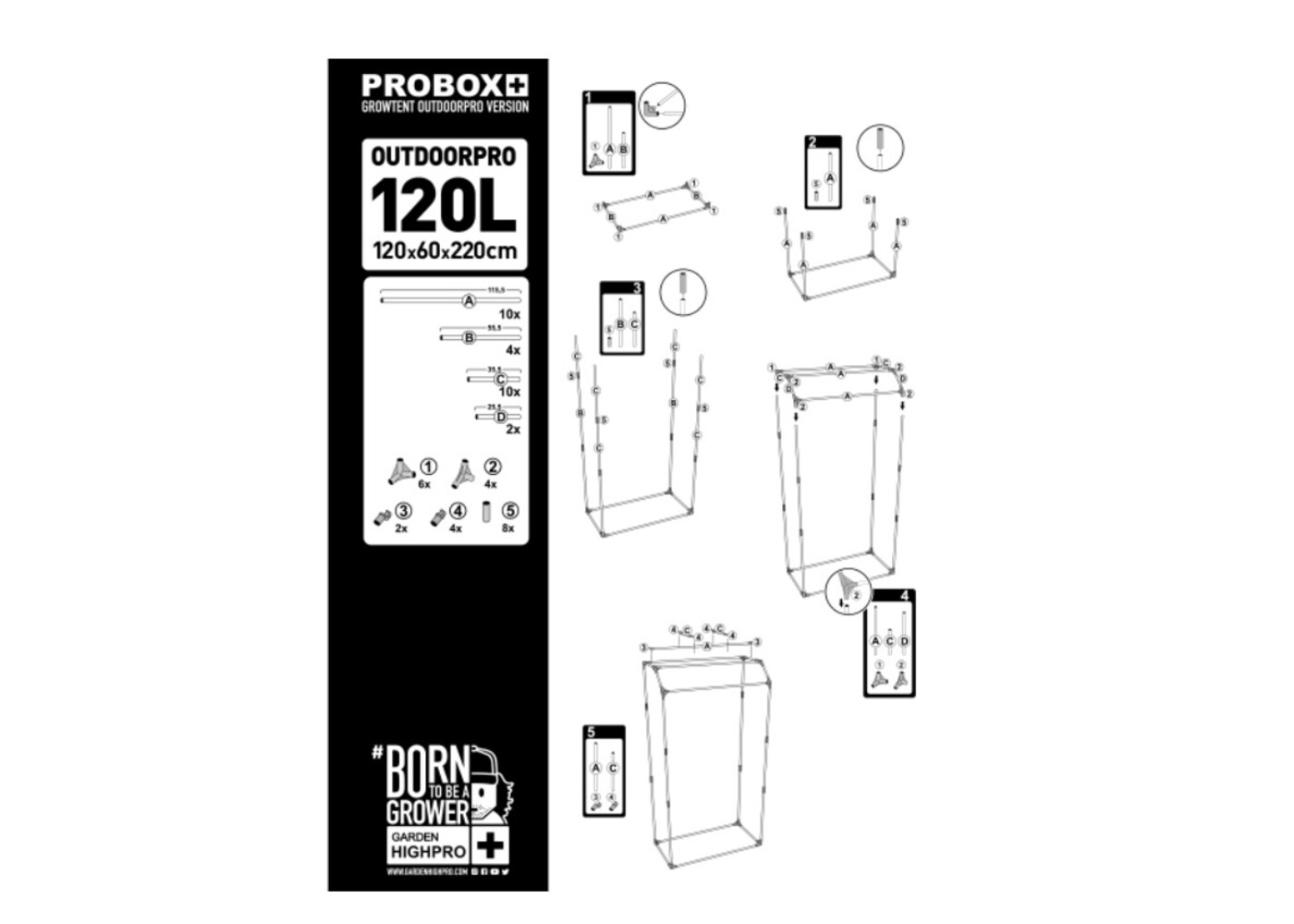 GardenHighPro GHP Outdoor Pro 120L 120x60x220cm