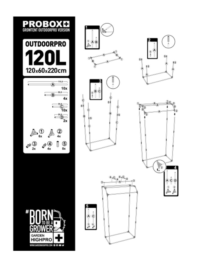 GardenHighPro GHP Outdoor Pro 120L 120x60x220cm