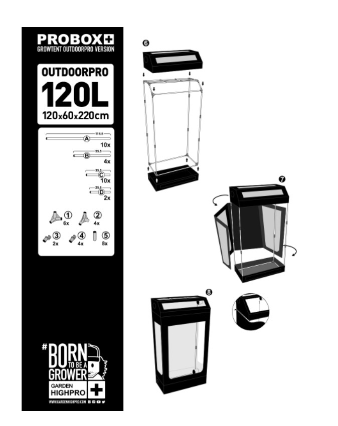 GardenHighPro GHP Outdoor Pro 120L 120x60x220cm