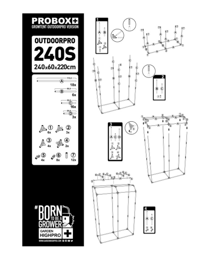 GardenHighPro GHP Outdoor Pro 240S 240x60x220cm