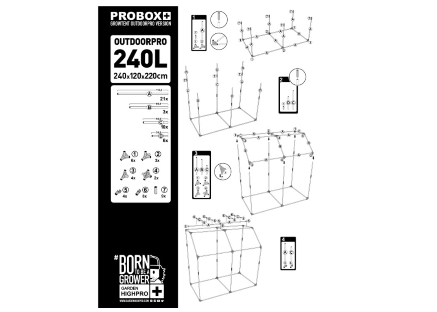 GardenHighPro GHP Outdoor Pro 240L 240x120x220cm