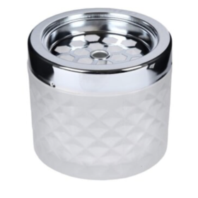  Glas Aschenbecher Windy Frosted weiss 9cm