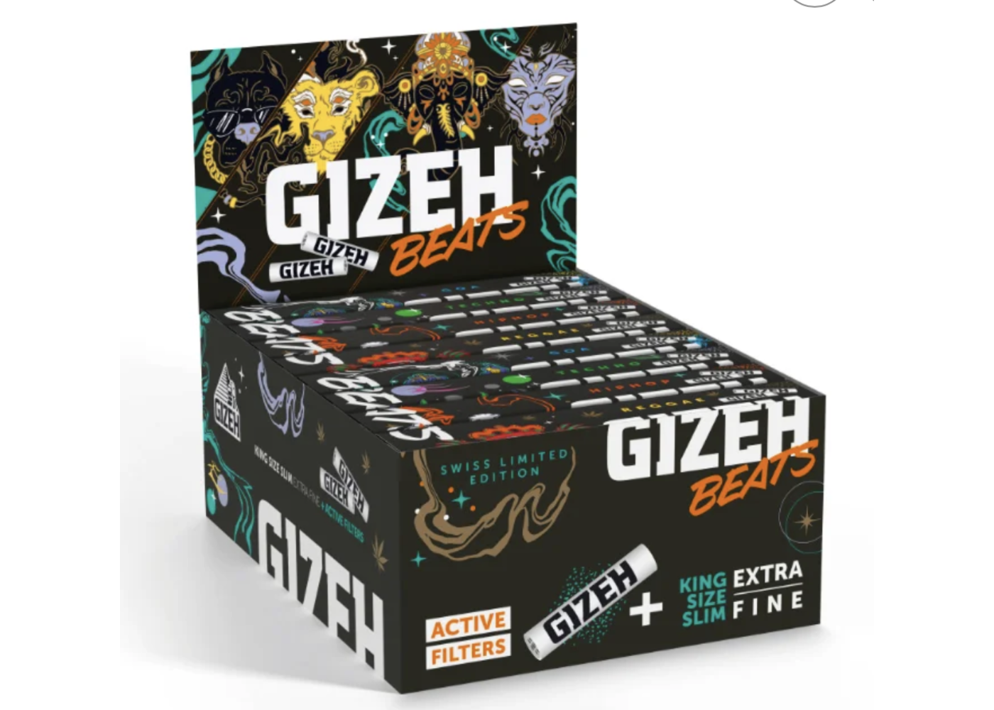 GIZEH Beats Swiss Edition Kingsize Slim + Active Filter (16 Stk.)