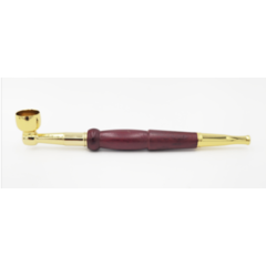 Weed Pipe Brass Rosewood 15cm