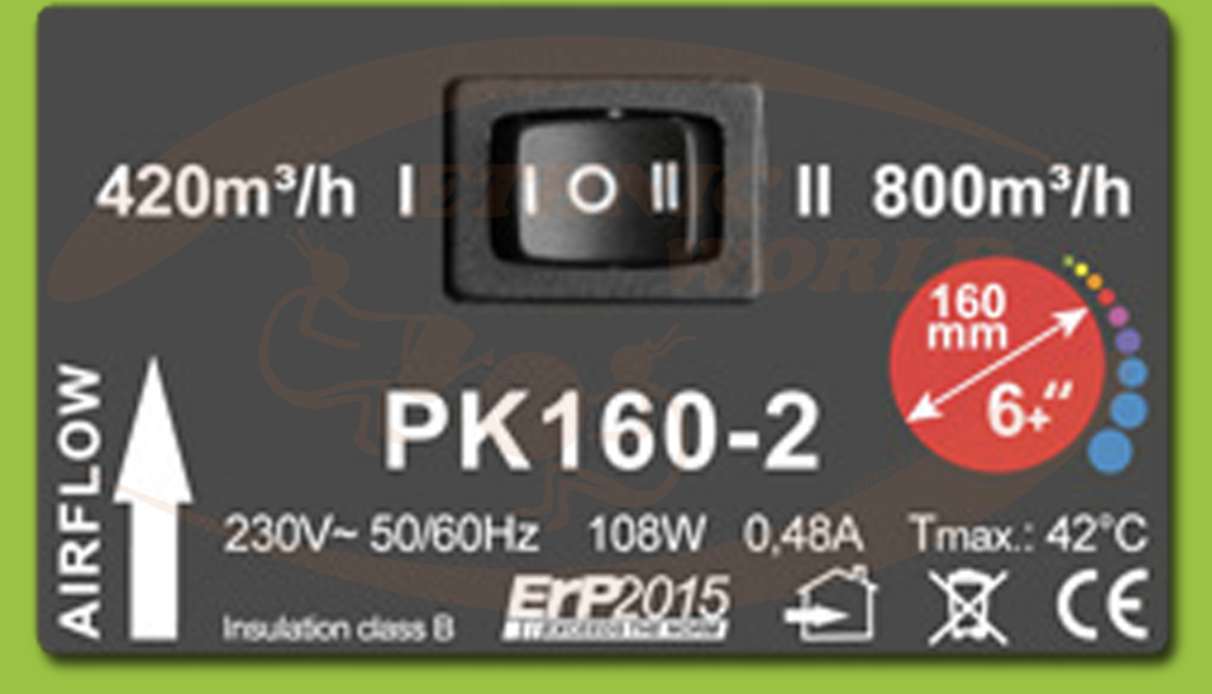 Prima Klima Prima Klima Rohrventilator 160mm 420-800m3/h 2-Stufig