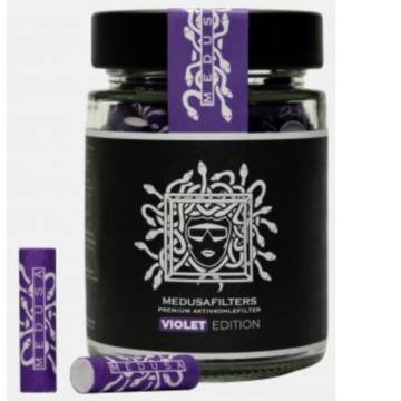 Medusa MEDUSA Aktivkohle- und Zellstoffilter 100 Stück im Glas, 6 mm Ø Slim VIOLET