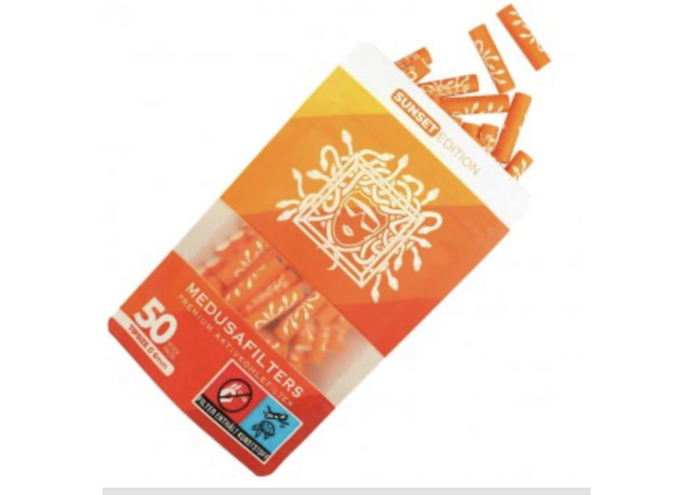 Medusa MEDUSA Aktivkohle- und Zellstoffilter 50 Stück, 6 mm Ø Slim SUNSET
