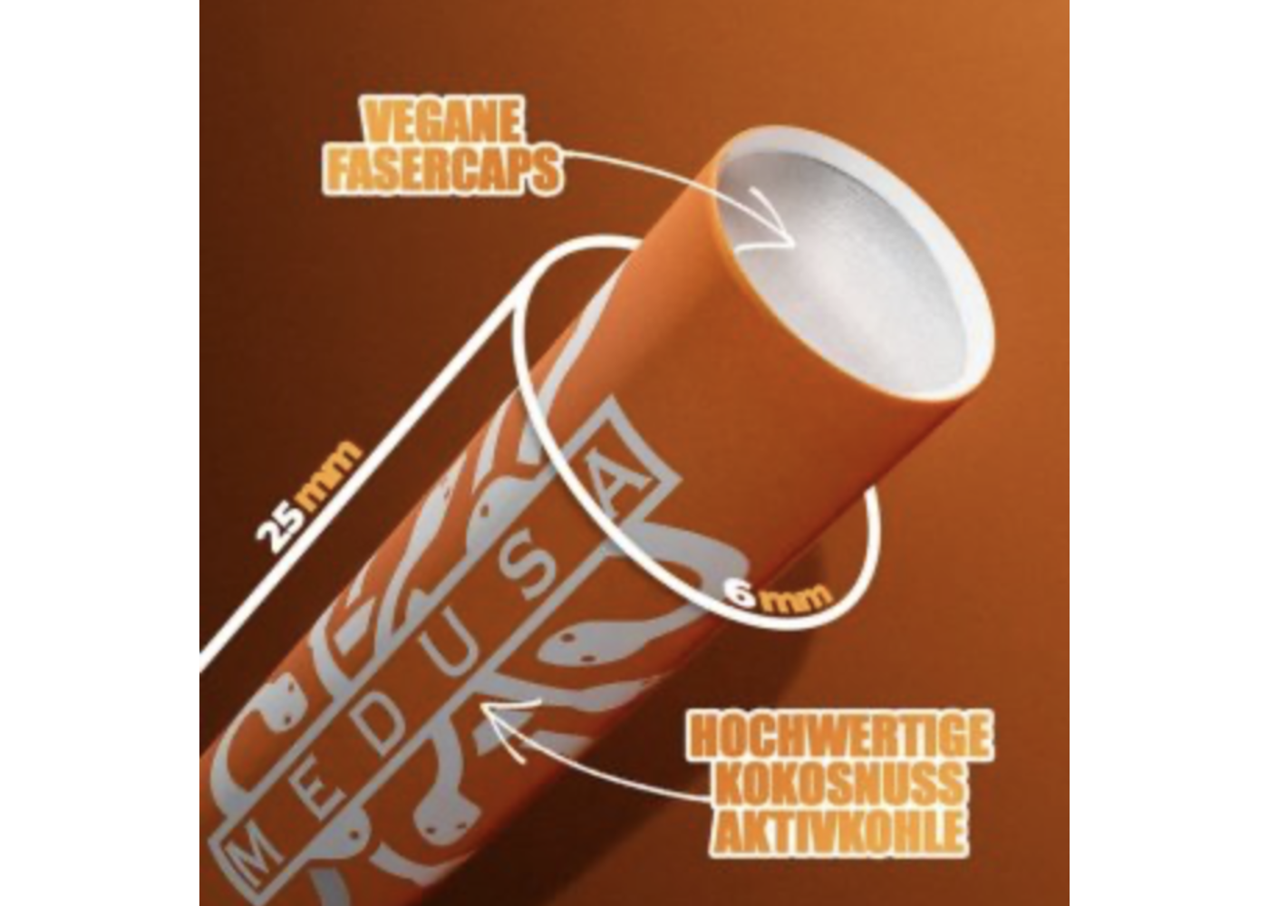 Medusa MEDUSA Aktivkohle- und Zellstoffilter 50 Stück, 6 mm Ø Slim SUNSET