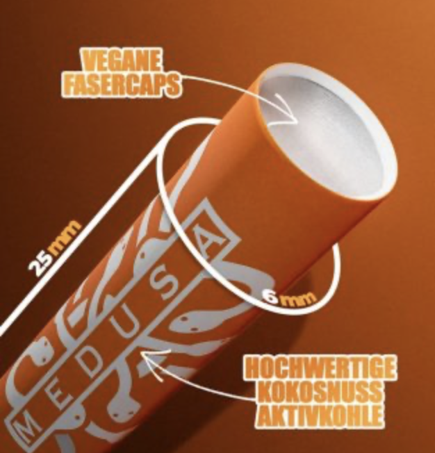 Medusa MEDUSA Aktivkohle- und Zellstoffilter 50 Stück, 6 mm Ø Slim SUNSET