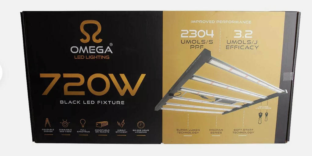 Omega Omega Black LED - 720W - Full Spectrum - 3.2 UMOL