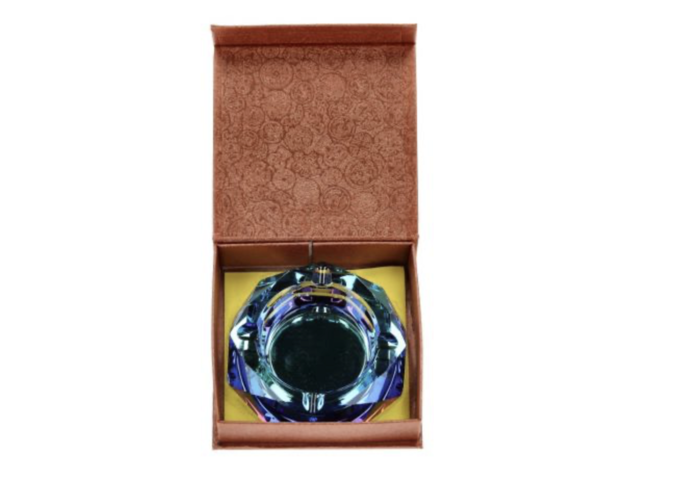 Glas Aschenbecher Diamant Rainbow Blue 9.5cm