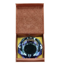 Glas Aschenbecher Diamant Rainbow Blue 9.5cm
