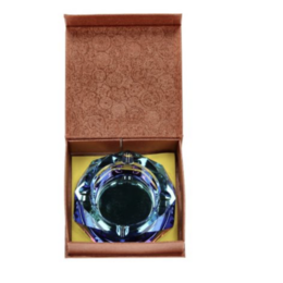  Glas Aschenbecher Diamant Rainbow Blue 9.5cm