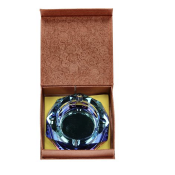  Glas Aschenbecher Diamant Rainbow Blue 9.5cm