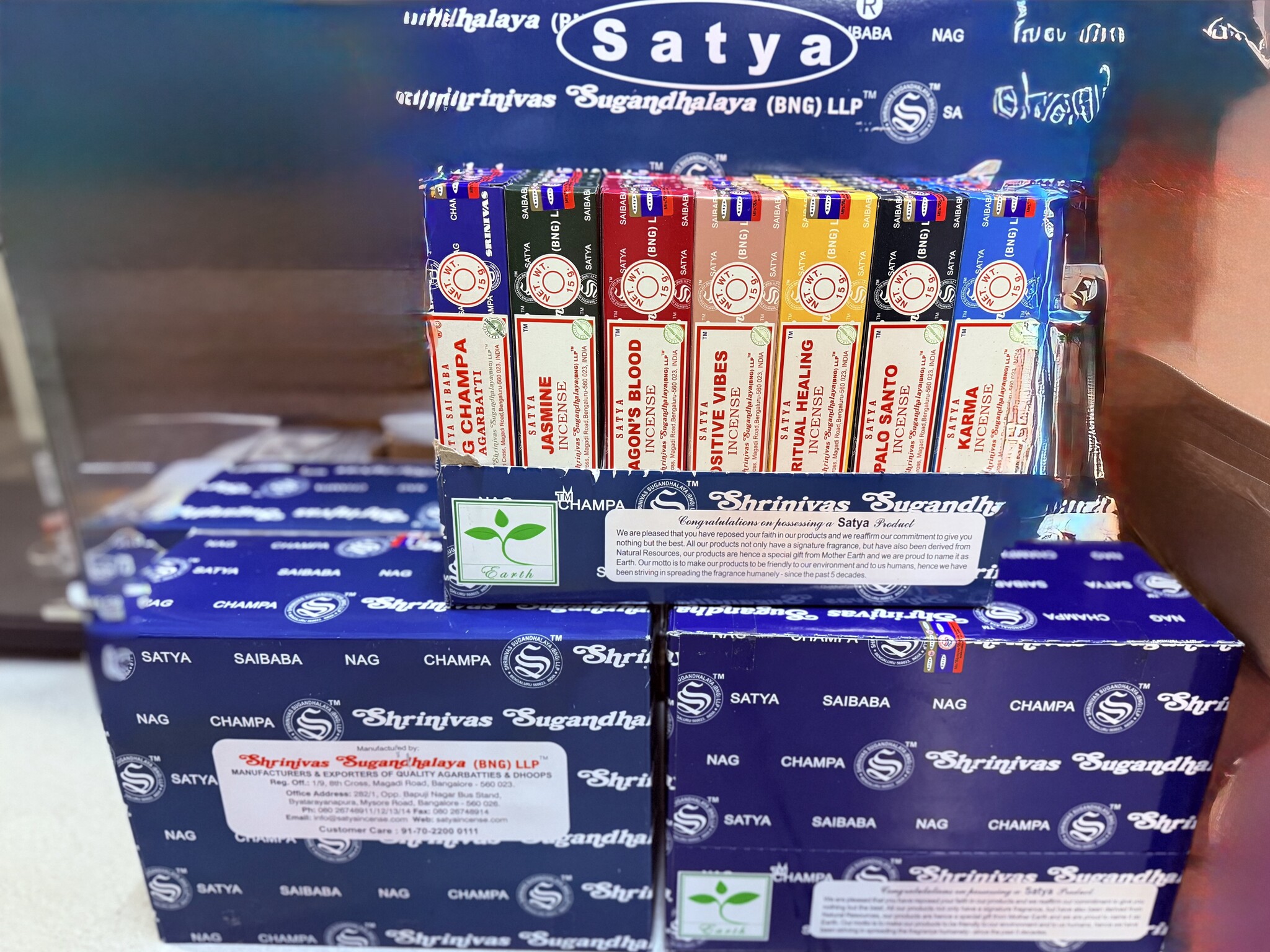 Satya Nag Champa Räucherstabchen Display assortiert 7x 6 versch. Düfte