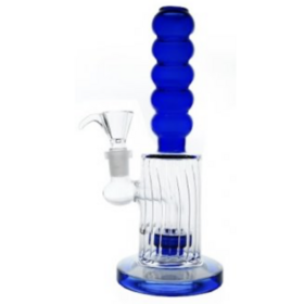 Blaue geschnittene Bong mit Bubble Grip 20cm