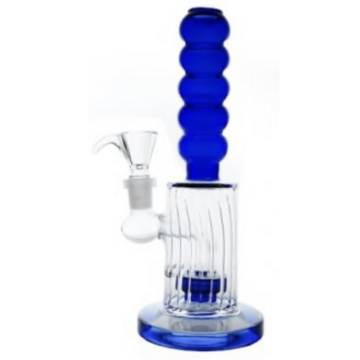  Blaue geschnittene Bong mit Bubble Grip 20cm