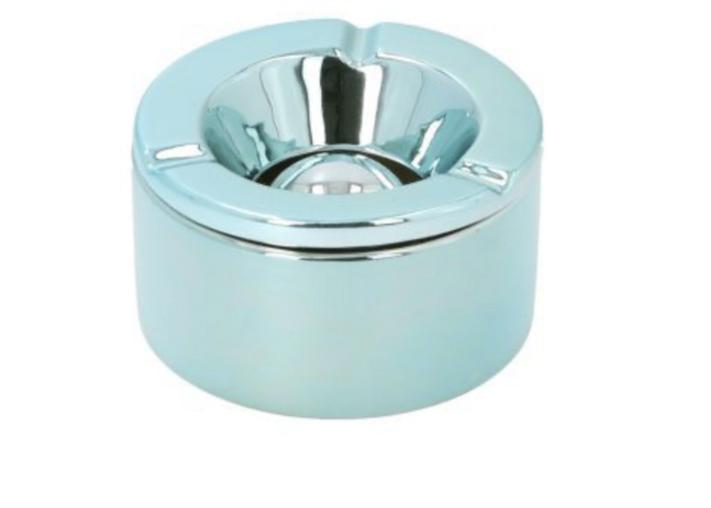 Windaschenbecher chrom türkis 11.5cm