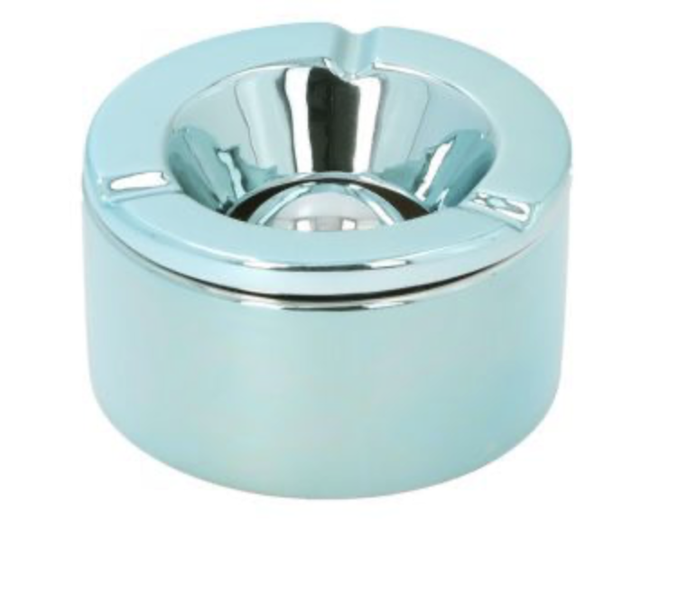 Windaschenbecher chrom türkis 11.5cm