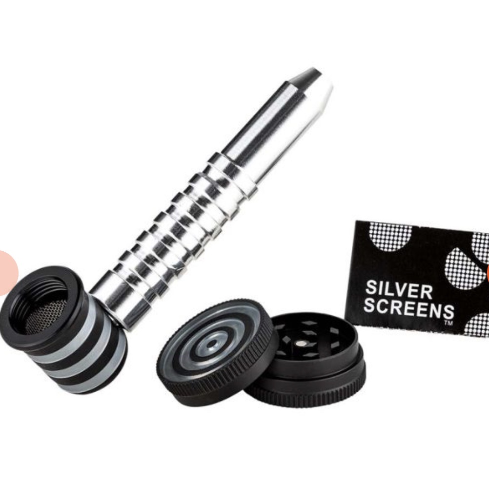 Purpfeife Set silber metall