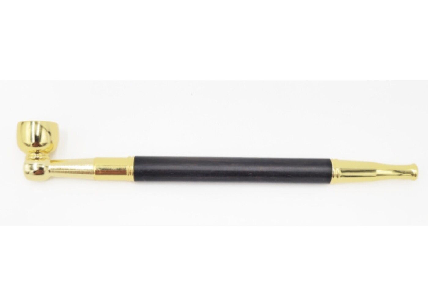 Weed Pipe Brass Ebony 15.5cm