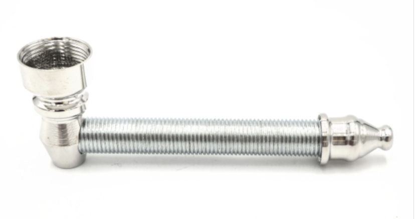 Metallpfeife mit Messing-Kopf und Sieb 90mm