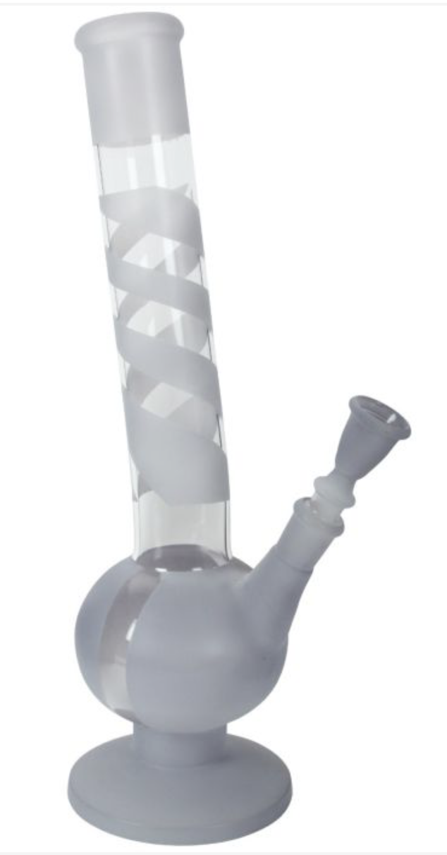Kugel Glasbong curved clear 38cm