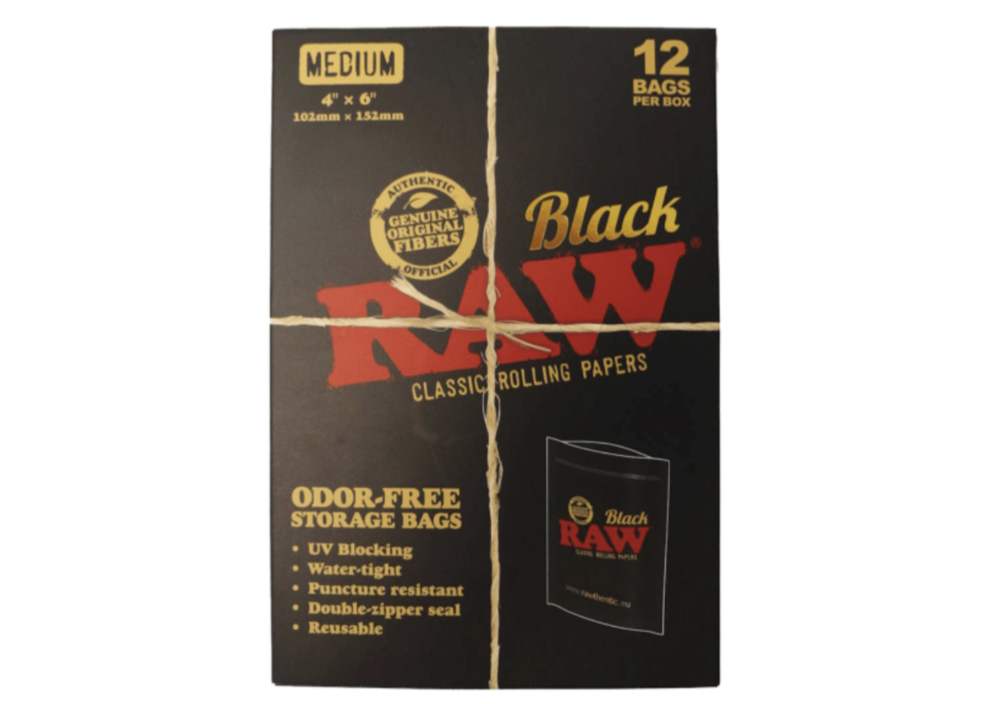 RAW RAW Odorfree Storage Bags M Black 12 pcs.